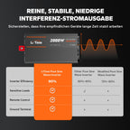 LiTime 2000W Reiner Sinsuswellen Wechselrichter, 12V DC auf 230V AC Konverter, mit Fernbedienung, 4000W Spitzenleistung, 2*AC Ausgängen, USB-Anschluss, Typ-C-Anschluss für Womo, Camping, Solarstrom