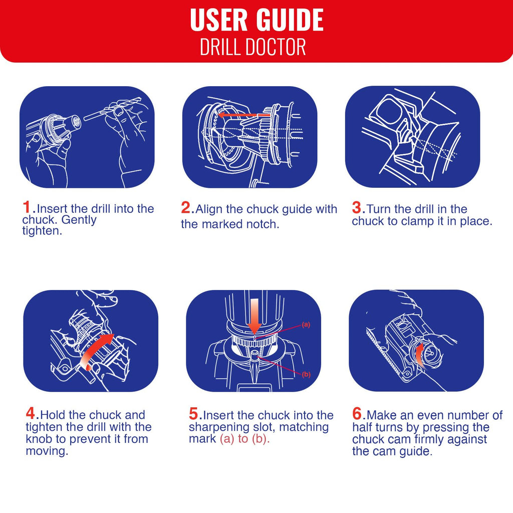 Tivoly Drill Doctor 400 Bohrerschärfgerät, für Bohrer mit 2,5 bis 13 mm, Schärfung bis zu einem Spitzenwinkel von 118 Grad