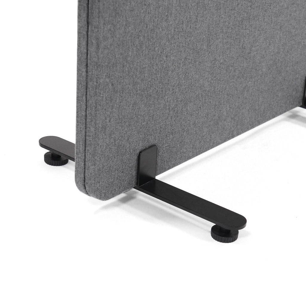 hjh OFFICE Mobile Akustik Trennwand einzeln 177 x 60 cm FLEXMIUT Stoff Dunkelgrau Raumteiler Mittelpanel mit Rollen & Gleiter 891007