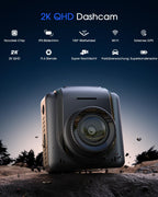 Avylet Dashcam Auto WiFi 2K, Mini Vorne Autokamera Unterstützt externes GPS-Modul, 1.5" IPS-Bildschirm, APP, Ultra Nachtsicht & 150° Weitwinkel, WDR, 24/7 Parkmodus mit Bewegungserkennung, G-Sensor