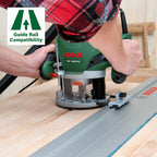 Bosch Oberfräse POF 1200 AE (1200 Watt, inkl. Zubehör für präzise Holzbearbeitung, für unterschiedliche Holzarten)