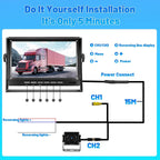 Hikity AHD Rückfahrkamera Kit mit 7 Zoll Rear View Monitor, 12-24V Kabel Rückfahrkameras Set mit P68 Wasserdichter IR Nachtsich Auto Rückfahrkamera 4Pin 15M für Kfz, SUV, Van, Campingbus, Anhänger