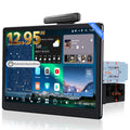 ATOTOZONE 12.9" QLED AI Android Autoradio 1 DIN, Floating Screen Auto, 8G+128G In-Dash Navigation,4G LTE, Kabelloses CarPlay & Android Auto, Dual-Phone & 2 Bluetooth,SCVC,GPS-Tracking,X10G129E