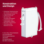 Olympia P22 Etikettendrucker | Etikettiergerät für Home Office & Bürobedarf | Bluetooth-Thermodrucker für Küche, Büro & Hobby | Label Printer für Endlospapier | Wasserfest & Abriebfest (Weiß)