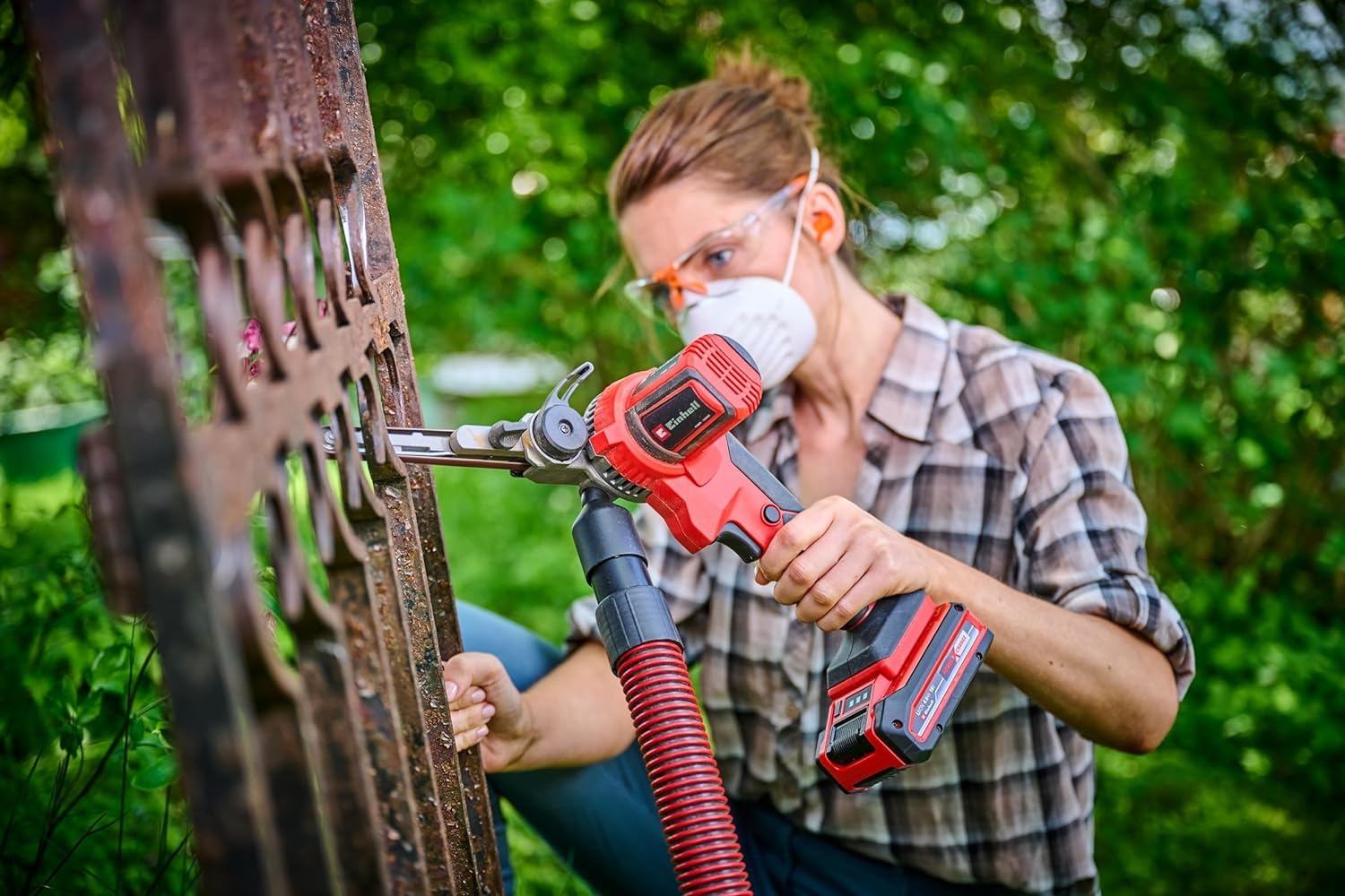 Einhell Akku-Bandfeile TE-BF 18 Li-Solo Power X-Change (18 V, Geschwindigkeit bis 1.700 m/min, 2x Schleifarme 9 mm und 13 mm, inkl. 12x Schleifbänder, ohne Akku)