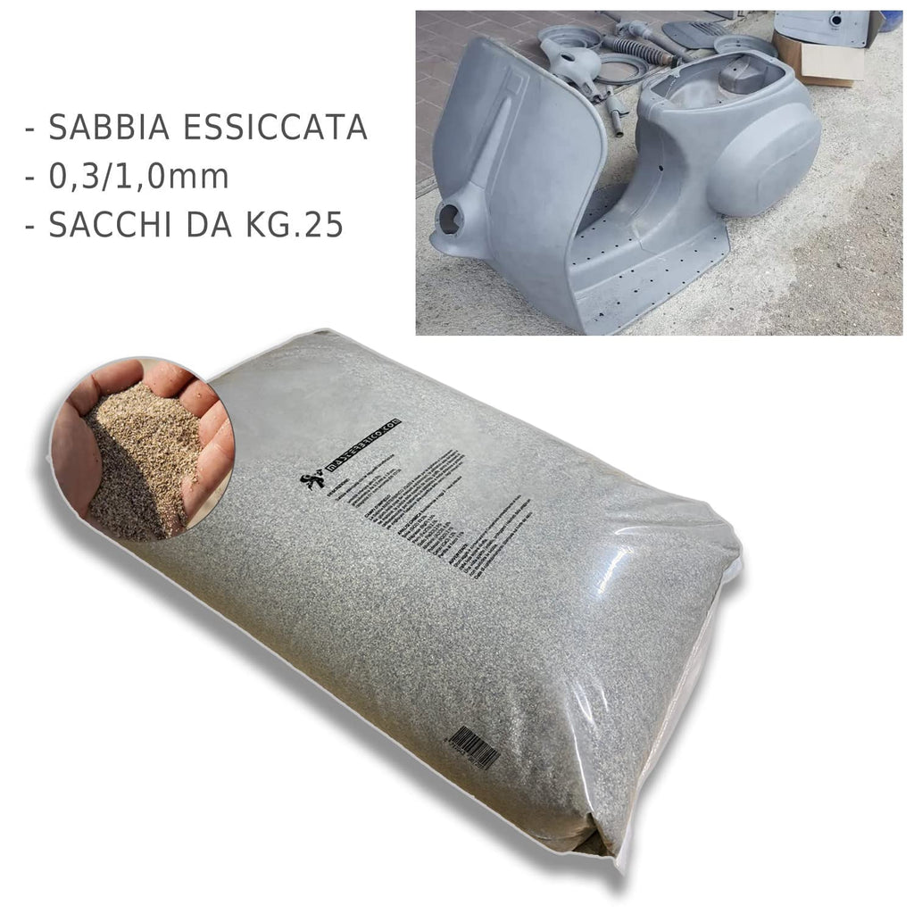 Sand für Sandstrahler, Sandstrahler, Vaga, 0,3 – 1,00 mm, 25 kg Säcke zum Sandstrahlen von Holz, Eisen, Wespen