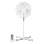 MEDION Standventilator mit Fernbedienung, drei Geschwindigkeitsstufen, 45 Watt Leistung, 36 cm, Schwenkfunktion, Oszillation, verstellbare Höhe, MD18795, weiß