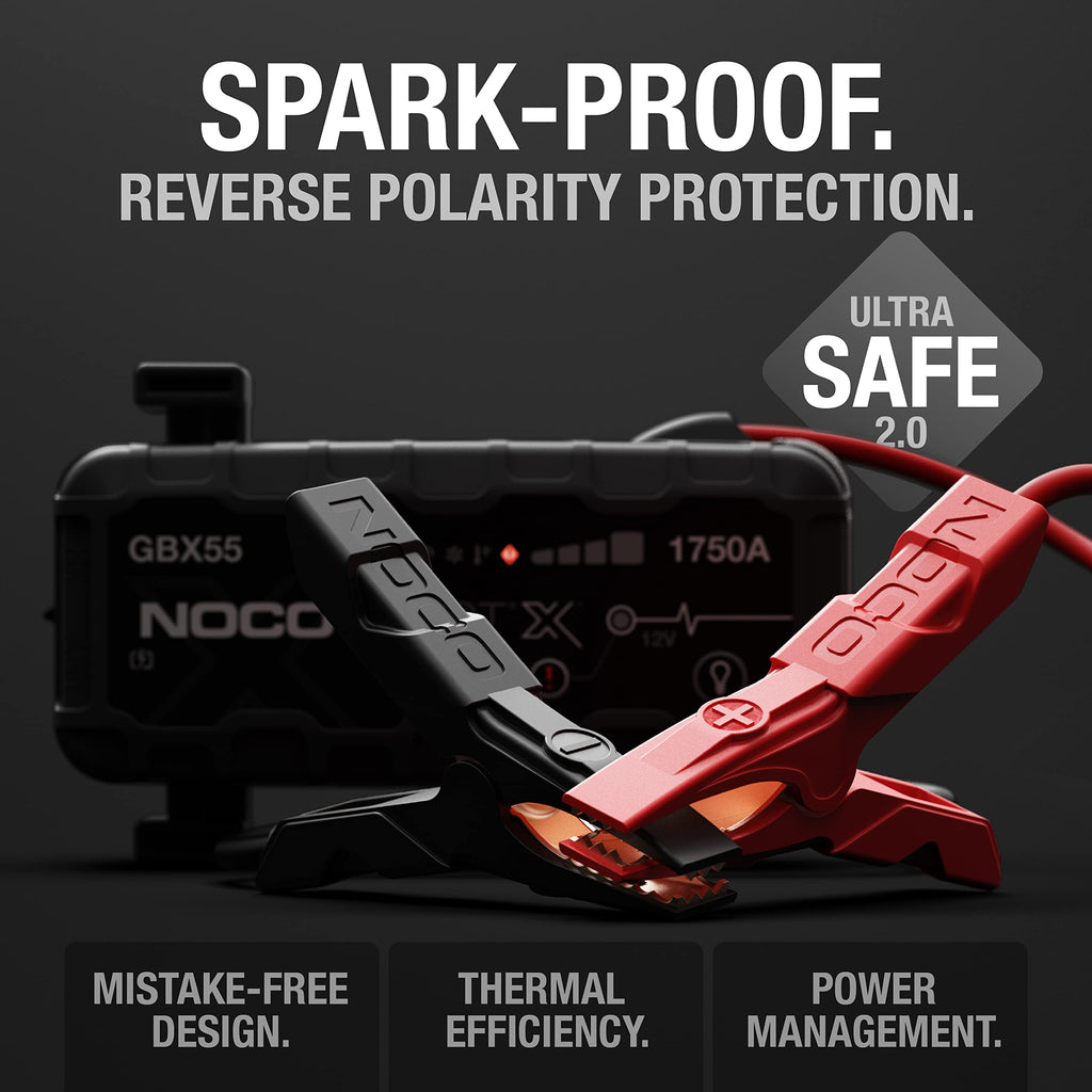NOCO Boost X GBX55: 1750A UltraSafe Starthilfe Powerbank – 12V Lithium-Starthilfegerät & Starterkabel – Tragbarer Booster für Benziner bis 7,5L & Diesel bis 5,0L