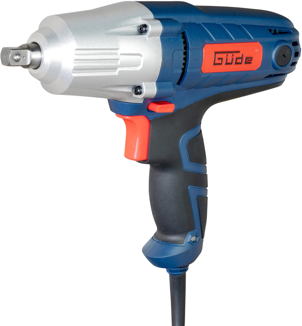 Güde Schlagschrauber ESS 350 (450 W, GS-geprüft, Drehmoment 350 Nm, Rechts-/Linkslauf, 3200 1/min, 1/2" Werkzeugaufnahme, inkl. 3 Stecknüsse (17/19/21) aus Chrom-Vanadium-Stahl & Transportkoffer)