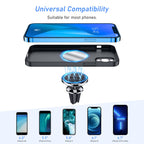 Blukar Handyhalterung Auto Lüftung, Universale 360° Magnetisch KFZ Handyhalter Auto Zubehör mit 5 Starke Magnet & 4 Metallplatten, Kompatibel mit iPhone 17 Air/Pro/16/15/14, Galaxy, Mate usw.