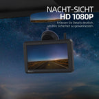 eRapta Magnetisch Solar Rückfahrkamera Kabellos mit 7" 1080P Monitor: 9600mAh Akku 1 Mins DIY Installation & Dual-Split Funk Rückfahrkamera, IP69K Wasserdicht Rückfahrkameras für Auto, LKW, Van, RV