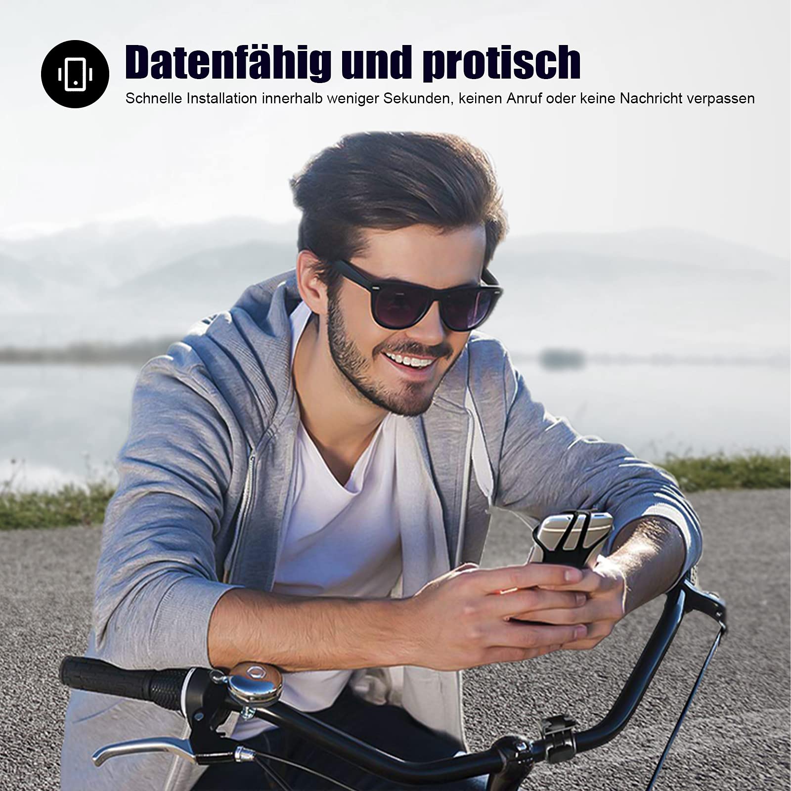 Handyhalterung Fahrrad, Deerfun Universal Handyhalter Motorrad Abnehmbar 360°Verstellbare Fahrrad Handyhalterung für 4,0-7,0 Zoll Smartphone