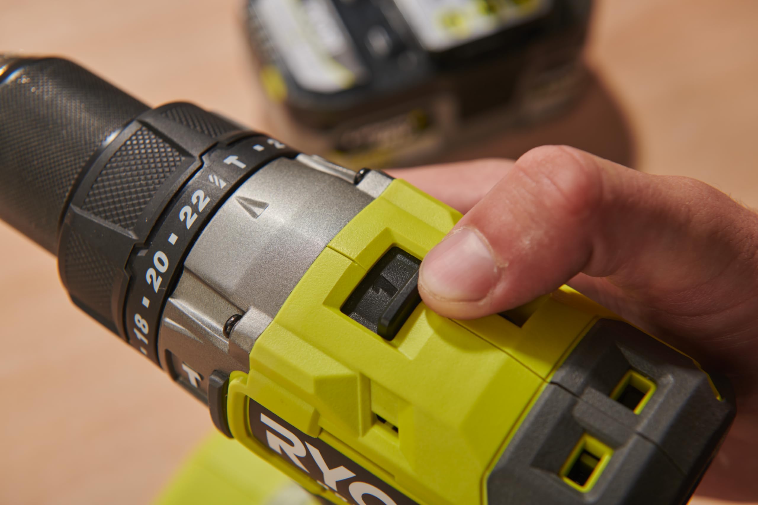 RYOBI 18 V ONE+ Brushless Akku-Schlagbohrschrauber RPD18BL2-0, max. Drehmoment 95 Nm, 24 Drehmomenteinstellungen, 13 mm Schnellspannbohrfutter, G5 GripZone, ohne Akku und Ladegerät