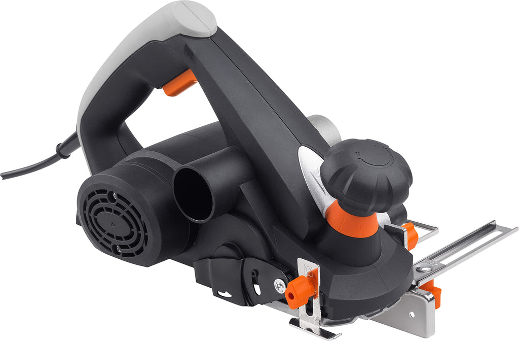 Meister Elektrohobel MEH 900-2, 900 W - Hobelbreite 82 mm - Spantiefe 3 mm - Falztiefe 15,5 mm - Mit Seiten- & Falztiefenanschlag - Staubfangbeutel / Hobelmaschine / 5460150 , Schwarz