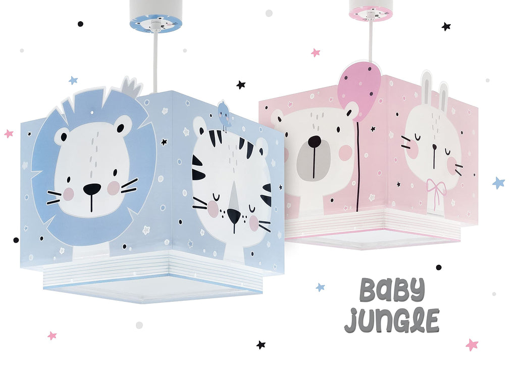 Dalber kinderlampe Pendelleuchte Hängelampe Baby Jungle Tiere Dschungeltiere, Kunststoff, Blau