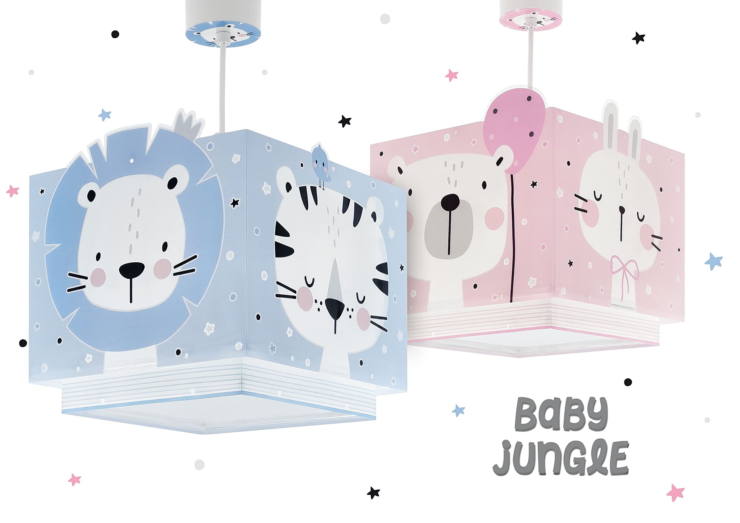 Dalber kinderlampe Pendelleuchte Hängelampe Baby Jungle Tiere Dschungeltiere, Kunststoff, Blau