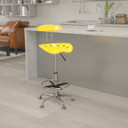 Flash Furniture Zeichenhocker mit Traktorsitz, gelb und verchromt