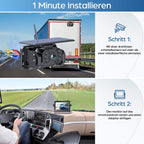 VASTEND Rückfahrkamera Kabellos Solar Magnetische Rückfahrkameras Funk mit 10000mAh Akku, 7" Drahtlose Rückfahrkamera, IP69 Wasserdichter, DIY Installation, für Wohnwagen, LKW, Auto, Wohnmobil (VS-7A)