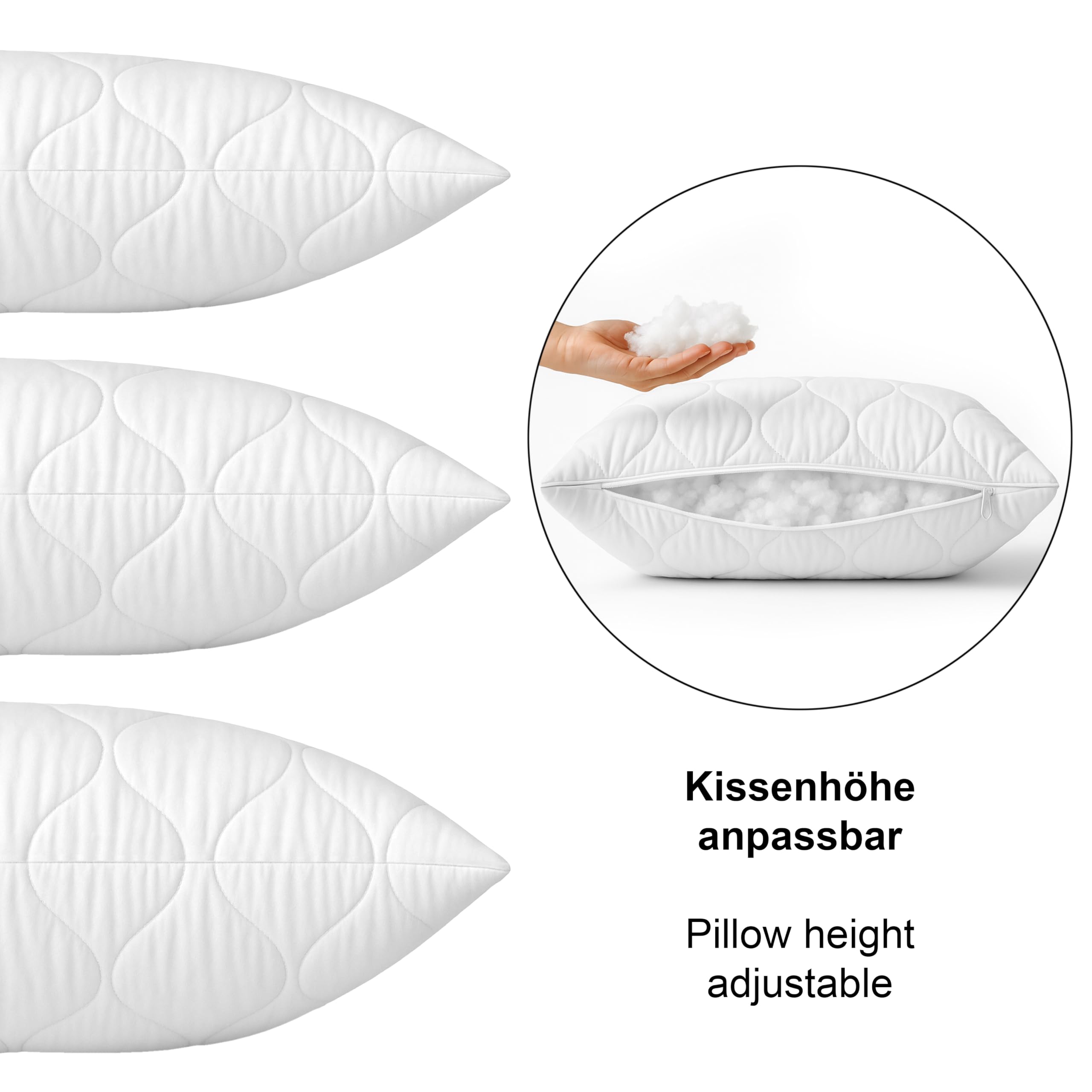 Siebenschläfer Seitenschläferkissen 40 x 145 cm - Langes Kissen für Seitenschläfer - Body Pillow - Körperkissen mit Mikrofaser-Füllung (40x145 cm)