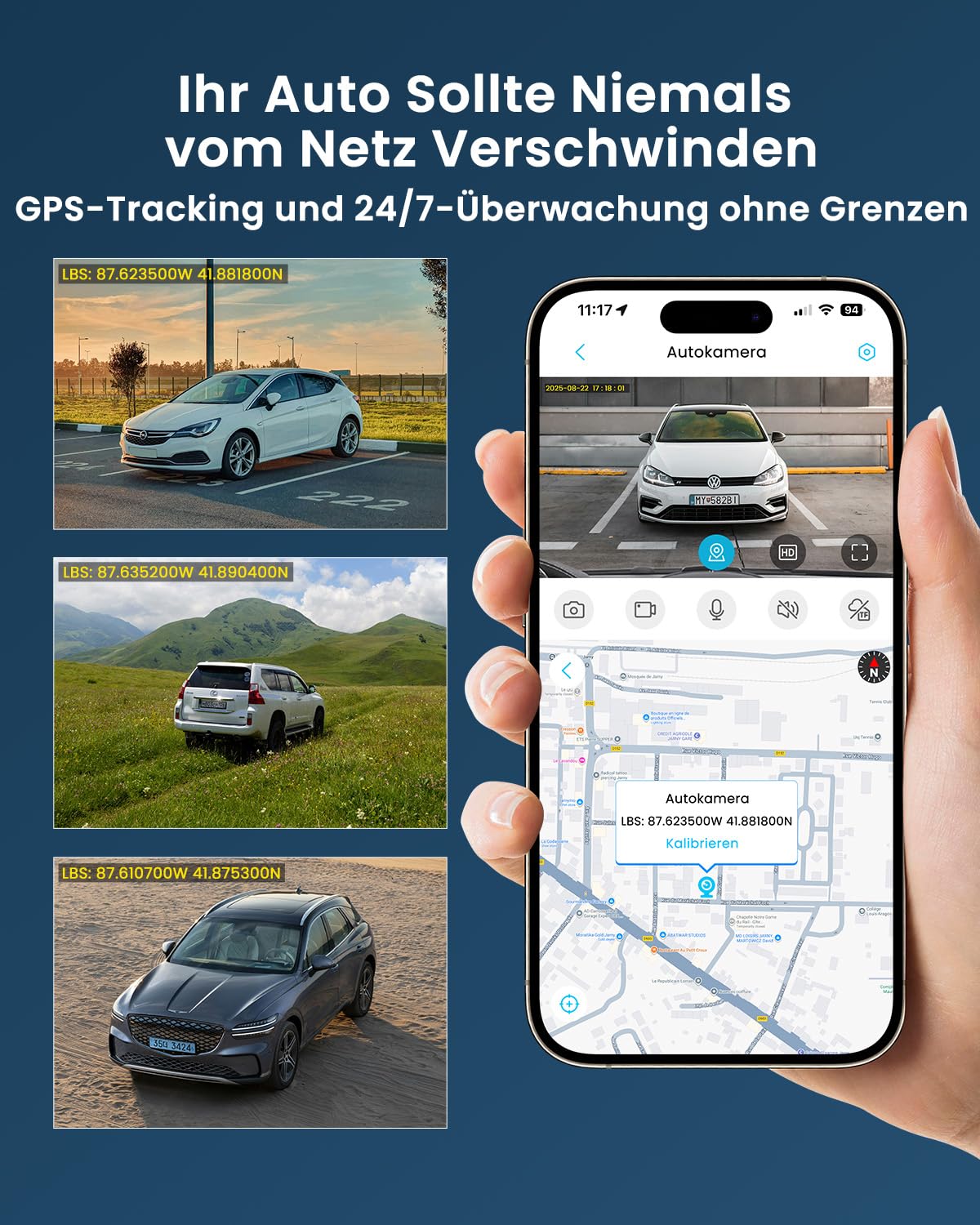 Dashcam Auto, UCOCARE 4G LTE Dash Camera Auto mit SIM Karte, 64GB-Karte, Dashcam mit Parküberwachung ohne WLAN, App-Zugriff, 2-Wege Talk, Bewegungserkennung-Alarm, Nachtsicht, GPS, 170° Weitwinkel