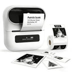 Phomemo M220 Etikettendrucker Bluetooth, Tragbarer Etikettiergerät Bluetooth Thermo Label Printer für Barcode,Einzelhandel,kleine Unternehmen,mit Telefonen & PC-System Weiß