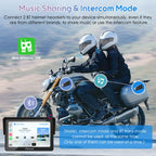 Carpuride W502PRO B für B.-M-.W Motorrad CarPlay & Android Auto & Dual Bluetooth, 5 Zoll wasserdichter Touch Bildschirm für Motorrad, Musik-Sharing, Gegensprechanlage, Lichtsensor, Kompass, Barometer