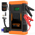 ASPERX Starthilfe Powerbank mit Kompressor,150PSI 3000A Auto Starthilfe Powerbank mit LED Taschenlampe Starthilfekabel,Jump Starter für 12V Motorrad SUV (Bis Zu 10L Benzin Oder 8L Diesel)