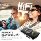 AGPTEK Freisprecheinrichtung für Auto, Bluetooth 5.0, integriertes Mikrofon, mit Clip für GPS, Musik, TF-Kartenslot, automatische Wiederverbindung, Lautsprecher, IOS Siri & Google Assistant, Schwaz