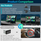 Carpuride Carplay Screen, Tragbares Kabelloses Carplay und Android-Auto, 7 Zoll 1080P HD-Touchscreen-Radio mit BT 5.0, Spiegel-Link-Unterstützung, LKW, Wohnmobil, Armaturenbrett-Halterung