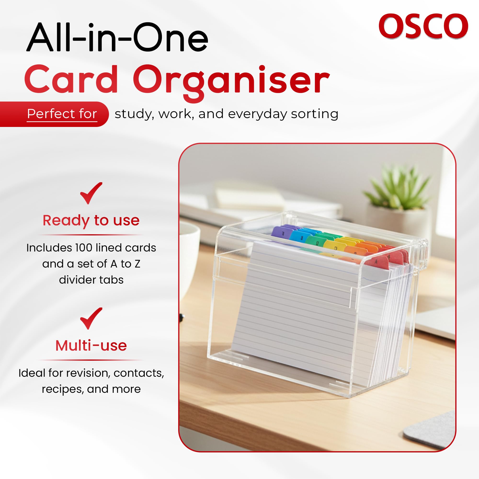 OSCO Clear Acrylic Index Box - Large