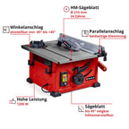 Einhell Tischkreissäge TC-TS 8 (1200 Watt, 45 mm Schnitthöhe, Ø 210 mm Sägeblatt, Winkelanschlag, Parallelanschlag, Absauganschluss im Gehäuse)