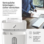 HP OneShred 8CC Aktenvernichter P4 | Schredder Aktenvernichter mit Cross Cut Partikelschnitt | Papierschredder für Zuhause & Büro | 8 Blatt Schnittleistung | Shredder Papier mit 15L Auffangbehälter