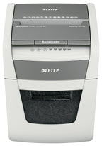 Leitz IQ Autofeed Small Office Aktenvernichter, 50 Blatt Papierstapel schreddern, Zeit sparen mit automatischem Einzug, Partikelschnitt P4, 20L Abfallbehälter, Leiser Betrieb für Büro, 80350000
