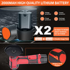 Mini Akku-Winkelschleifer, Multifunktional Doppelbatterie Akku Flex mit Leistungsstarker Motor, 7 Schleif- und Schneidzubehörteile und Aufbewahrungsbox zum Schneiden Polieren von Fliesen, Holz, Stahl