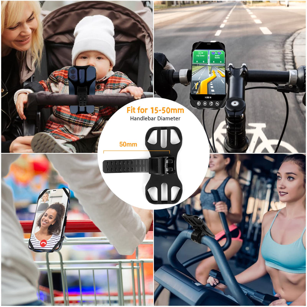 Rouclo Handyhalterung Fahrrad, Universal 360° drehbare, Handyhalter Motorrad Kompatibel mit iPhone 15/15plus/15pro/15pro max/14/13/12/11/XS, 4,5-7 Zoll Smartphones (Schwarz-4) 1