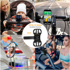 Rouclo Handyhalterung Fahrrad, Universal 360° drehbare, Handyhalter Motorrad Kompatibel mit iPhone 15/15plus/15pro/15pro max/14/13/12/11/XS, 4,5-7 Zoll Smartphones (Schwarz-4) 1