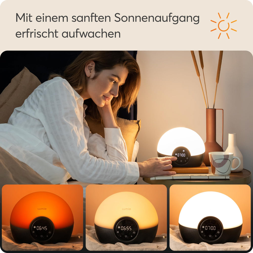 Lumie Bodyclock Glow 150 - Lichtwecker mit 10 Klängen und Einschlafsonnenuntergang