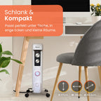 Pro Breeze 2500W Ölradiator mit 11 Heizrippen, Elektrischer Heizkörper, 24h Timer, Ölradiator energiesparend, 3 Heizstufen, Einstellbares Thermostat & Sicherheitsabschaltfunktion - weiß