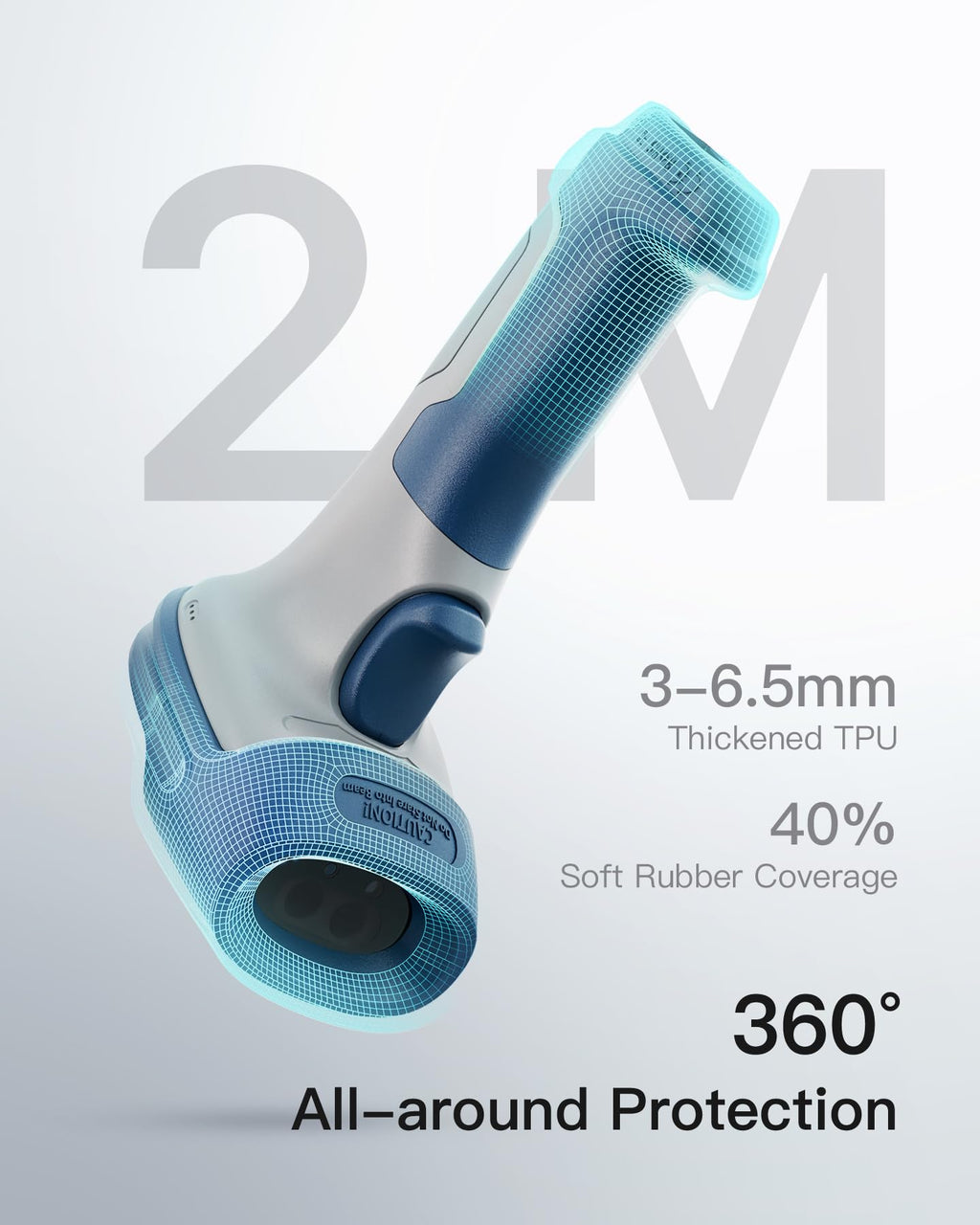 Inateck Wireless Barcode Scanner 2D, Bluetooth 5.0, 2.4Ghz Barcode Reader, QR Code Scanner, liest von Bildschirmen, BCST-73