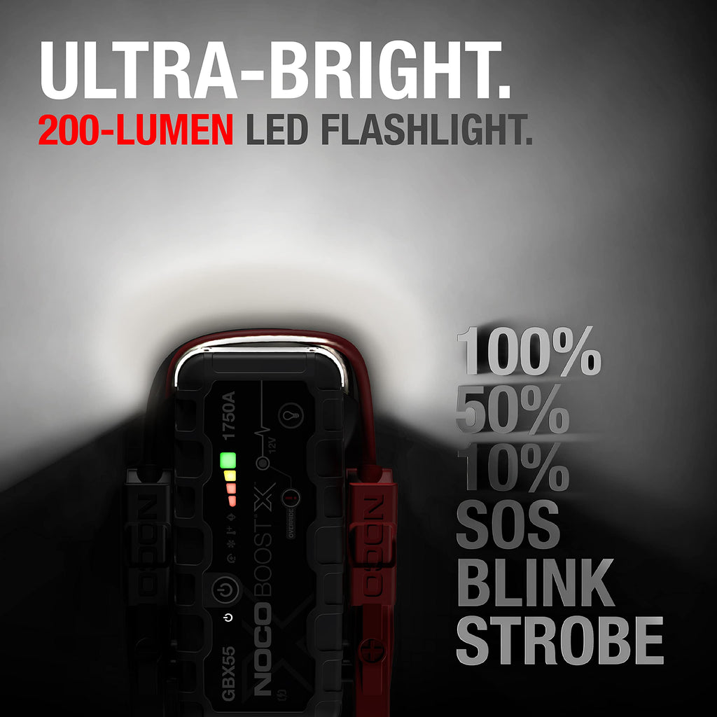 NOCO Boost X GBX55: 1750A UltraSafe Starthilfe Powerbank – 12V Lithium-Starthilfegerät & Starterkabel – Tragbarer Booster für Benziner bis 7,5L & Diesel bis 5,0L