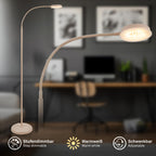 BRILONER - Stehlampe mit Touch, dimmbar, schwenkbar, Memoryfunktion, Leselampe, Wohnzimmerlampe, Schlafzimmer Deko, Deckenfluter, Standleuchte, Stehleuchte, 125,5 x 21 x 45 cm, Beige