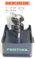 Festool Griffleistenfräser HW S8 D22/16/R2,5+6