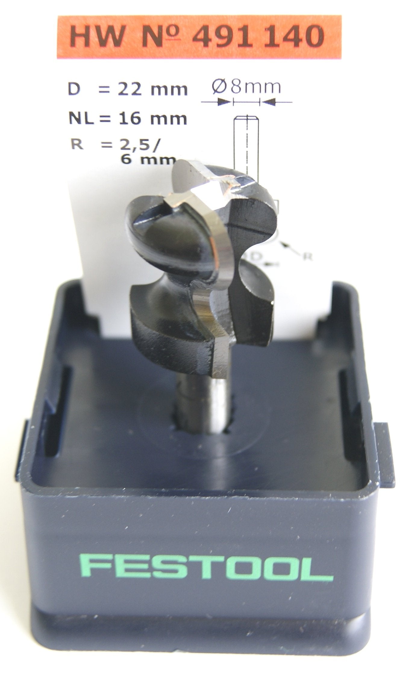 Festool Griffleistenfräser HW S8 D22/16/R2,5+6