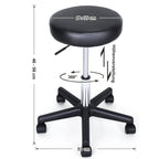 SONGMICS Drehhocker auf Rollen, höhenverstellbarer Rollhocker, 46-58 cm, mit Kunstleder bezogener Sitz, Arbeitshocker für Kosmetikstudios, Friseursalons, Büros, Praxen, schwarz LJB61B