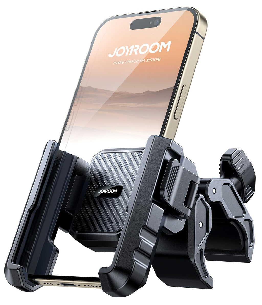 JOYROOM 2026 Upgrade Handyhalterung Fahrrad, Handyhalterung Motorrad Vibrationsgedämpft【Hält Bombenfest】 1S Schnelle Montage und Demontiert am Lenker, Handyhalter Fahrrad für 4.7"-7" Smartphone
