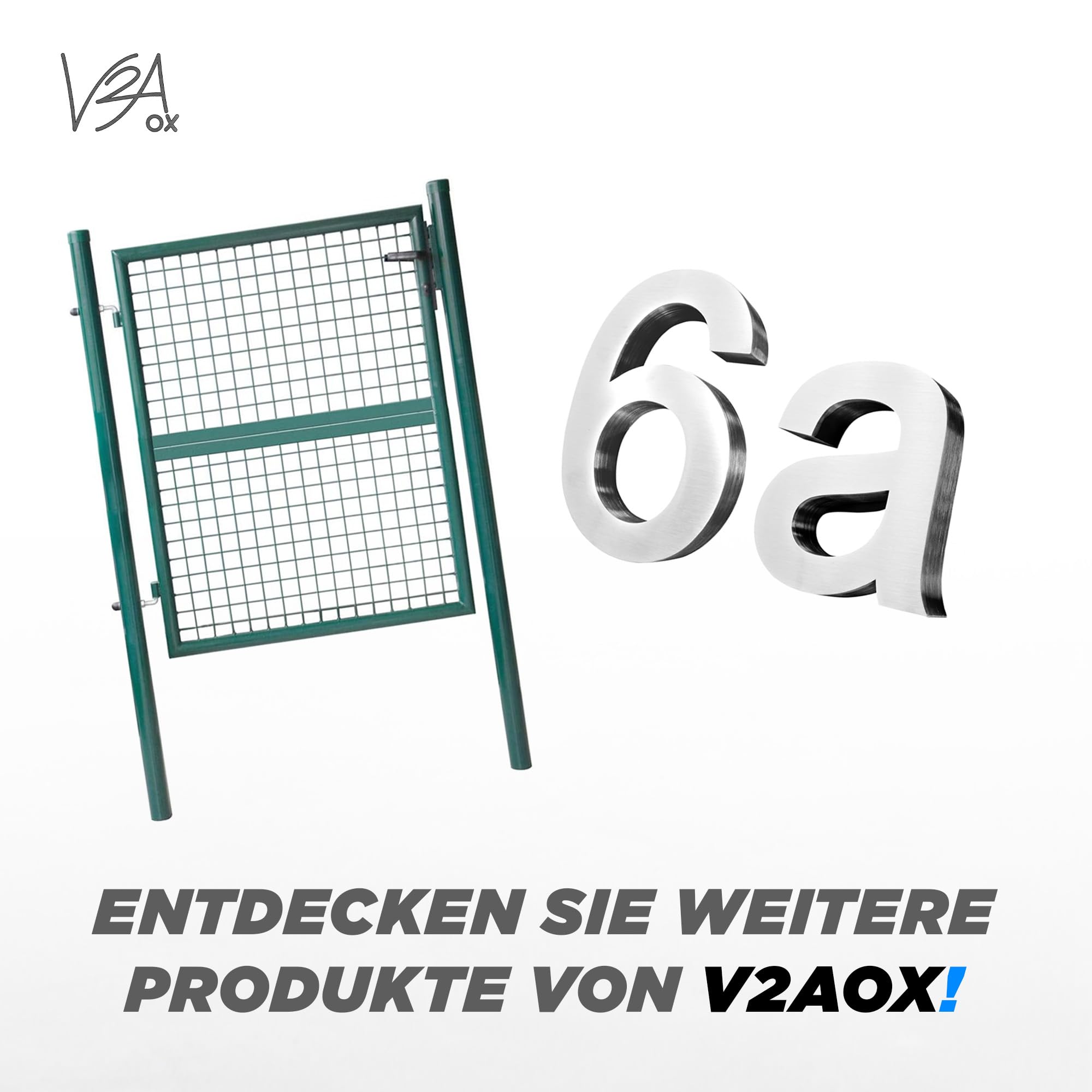 V2Aox Handlauf Treppengeländer aus Edelstahl, Durchmesser: 4,2 cm, Rostfrei & Wetterfest, Inklusive Montagematerial, Halter, Länge: 180 cm