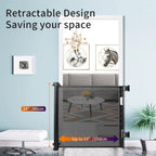 Treppenschutzgitter Türschutzgitter Ausziehbar 0-150 cm,Baby Absperrgitter Schutzgitter Treppe für Kinder,Katzen und Hunde,Geeignet für Innen Außenbereich (Schwarz-150CM)