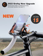 Grefay Fahrrad Handyhalterung【1S Schnelle Demontage】 Motorrad Handyhalter Mit 360 Drehung Outdoor Lenker Handyhalter für Rennrad MTB Scooter für 4,5-7,0 Smartphone