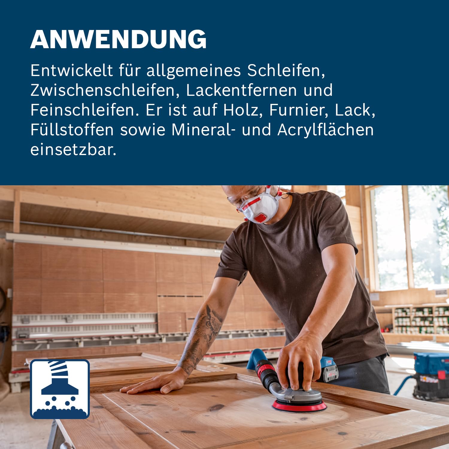 Bosch Professional 18V System Akku Exzenterschleifer GEX 18V-125 (inkl. Schleifteller (125mm), 1x Schleifpapier, Staubbeutel, ohne Akku/Ladegerät)