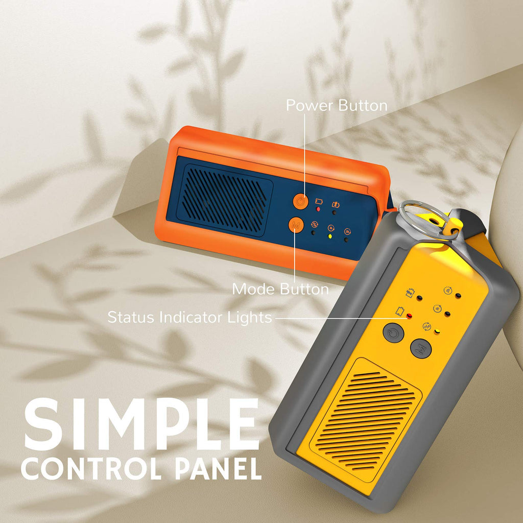 Airthereal PA1K-GO tragbarer Ozongenerator - schnurloser, batteriebetriebener Geruchsbeseitiger für Auto, Hotelzimmer, Büros, Badezimmer sowie andere, kleine Räume (blau-orange)